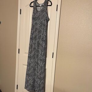 LuLaRoe Gray Animal Print Maxi Dress